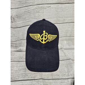 Breitling Pilot Hat Baseball Cap Swiss Chronograph Watch Logo OSFA Blue Navy